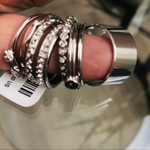 TORRID ARROW PAVE RINGS OF 8